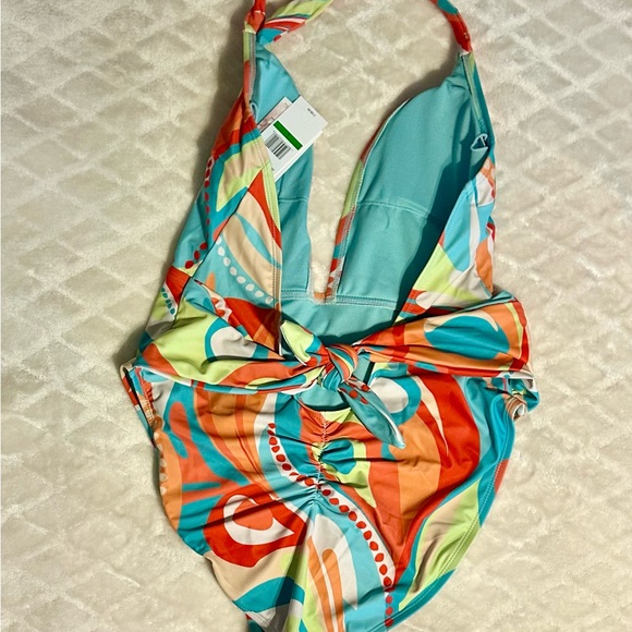 Jessica Simpson plunge neck one piece bathing suit, large NWT - Picture 3 of 6